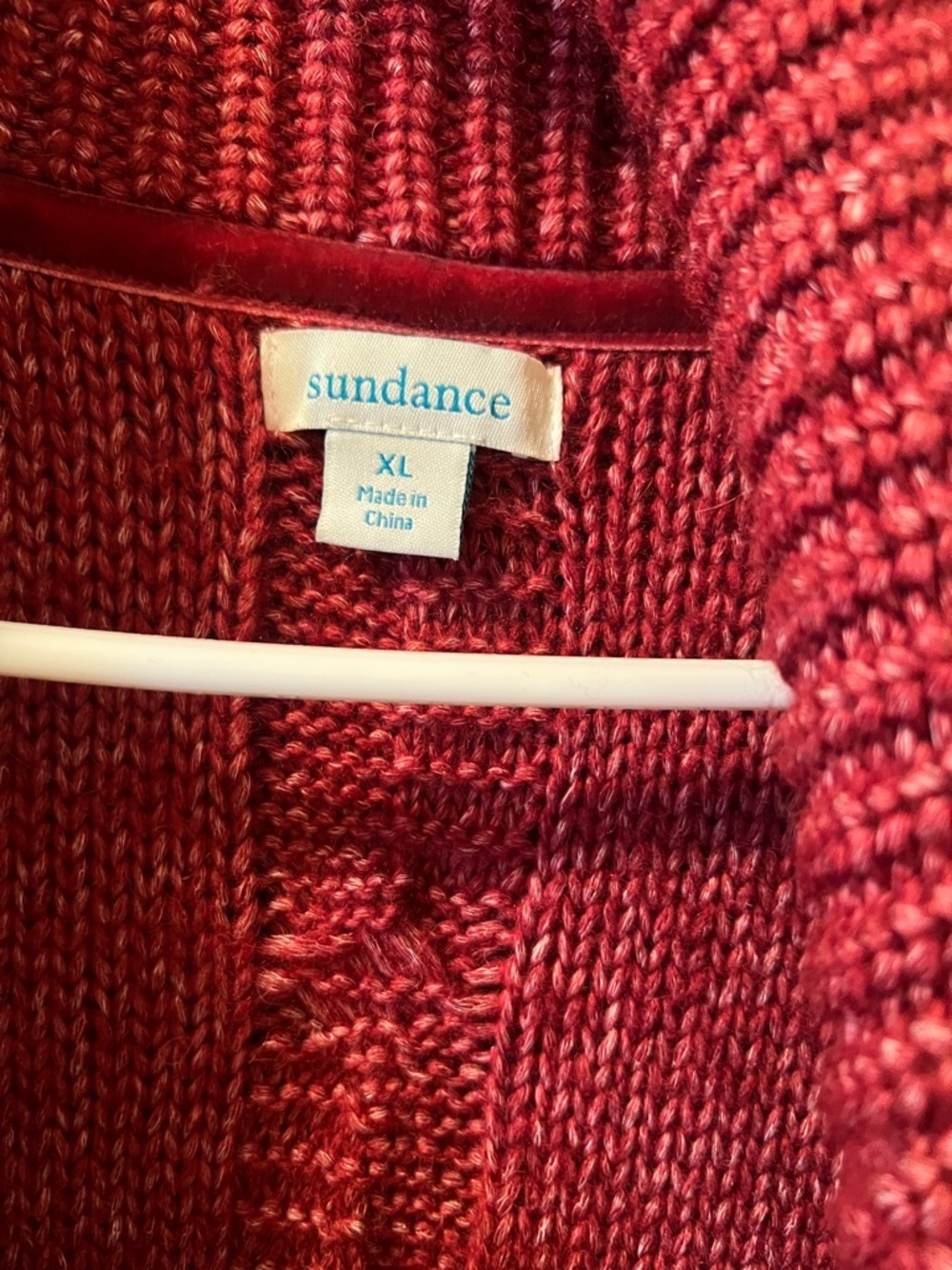 Sundance Red Open-Front Fringe Knit Cardigan XL - Picture 2 of 4